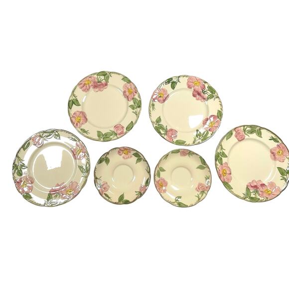 Franciscan Desert Rose plates lot(6)Salad 8" (4) saucers 5.75" (2) USA vintage - Picture 1 of 5